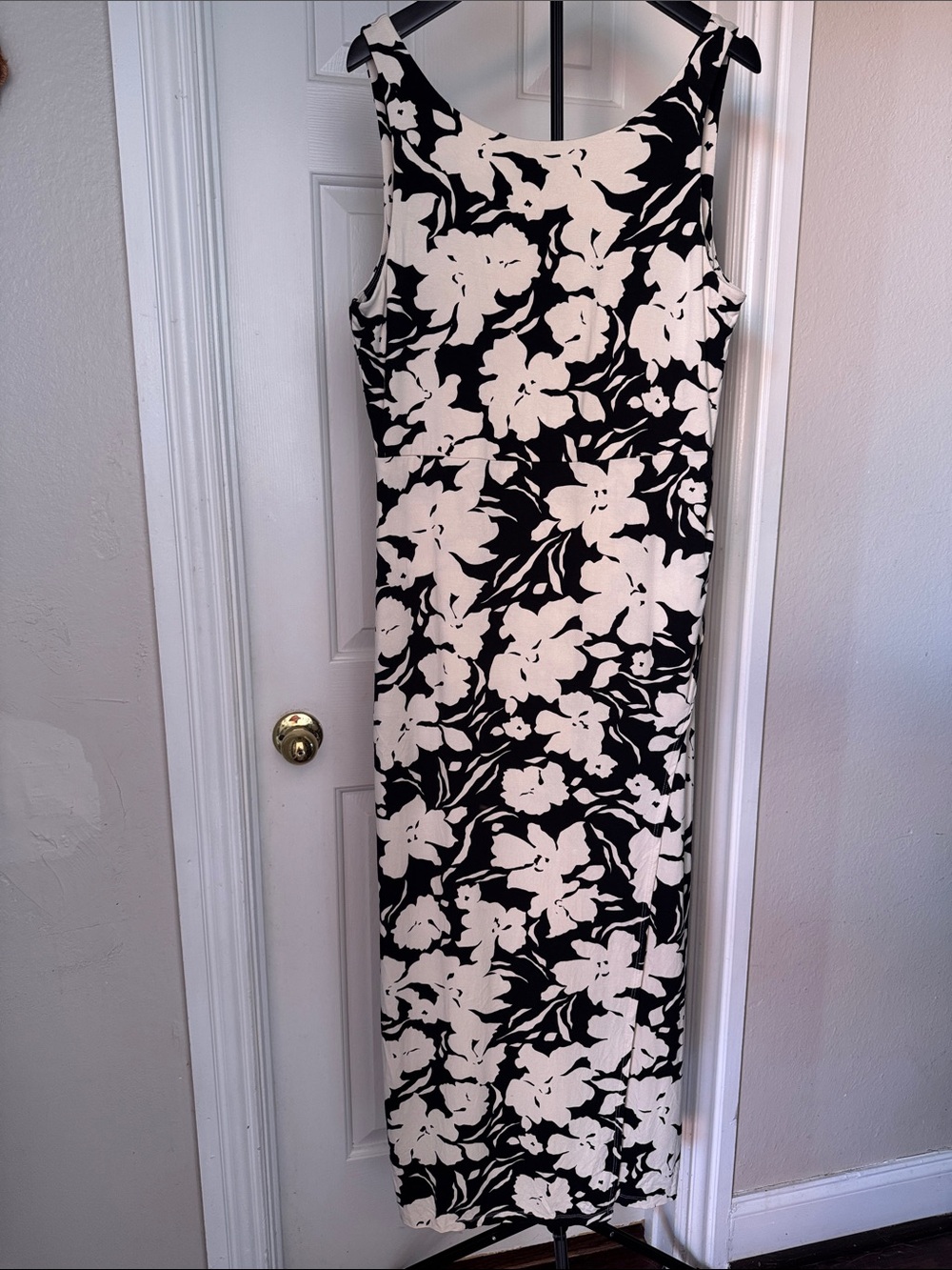 Z Supply Black and Cream Floral Maxi Dress